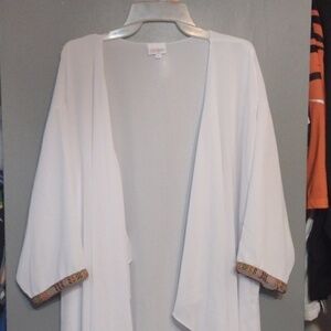 LuLaRoe Large Solid White Shirley Cover Up